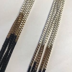 Black, Gold, and White multi-strand necklace